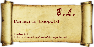 Barasits Leopold névjegykártya